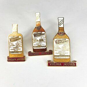 Vintage Jaycees Member Pins / Set of 3 Virginia / Virginia Gentlemen Bourbon
